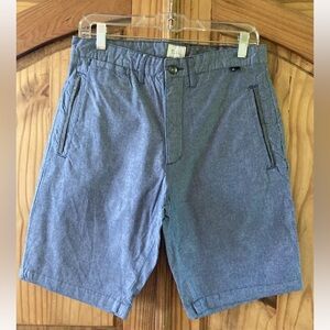 Men’s Split blue Gray flat front chino Bermuda shorts size 30